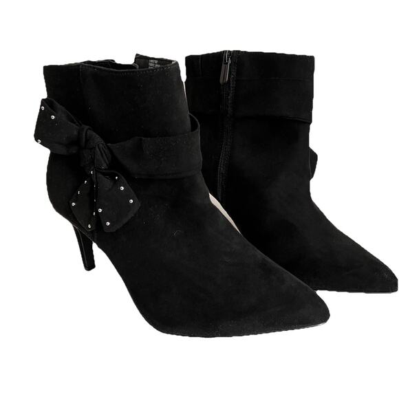 TORRID Black Bootie with Silver Stud Accent Bow Size 9W (WIDE WIDTH) - Picture 1 of 7